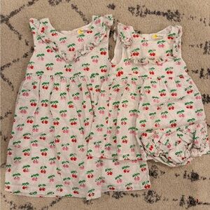 Baby Boden White and Red Cherry Outfits (matching)